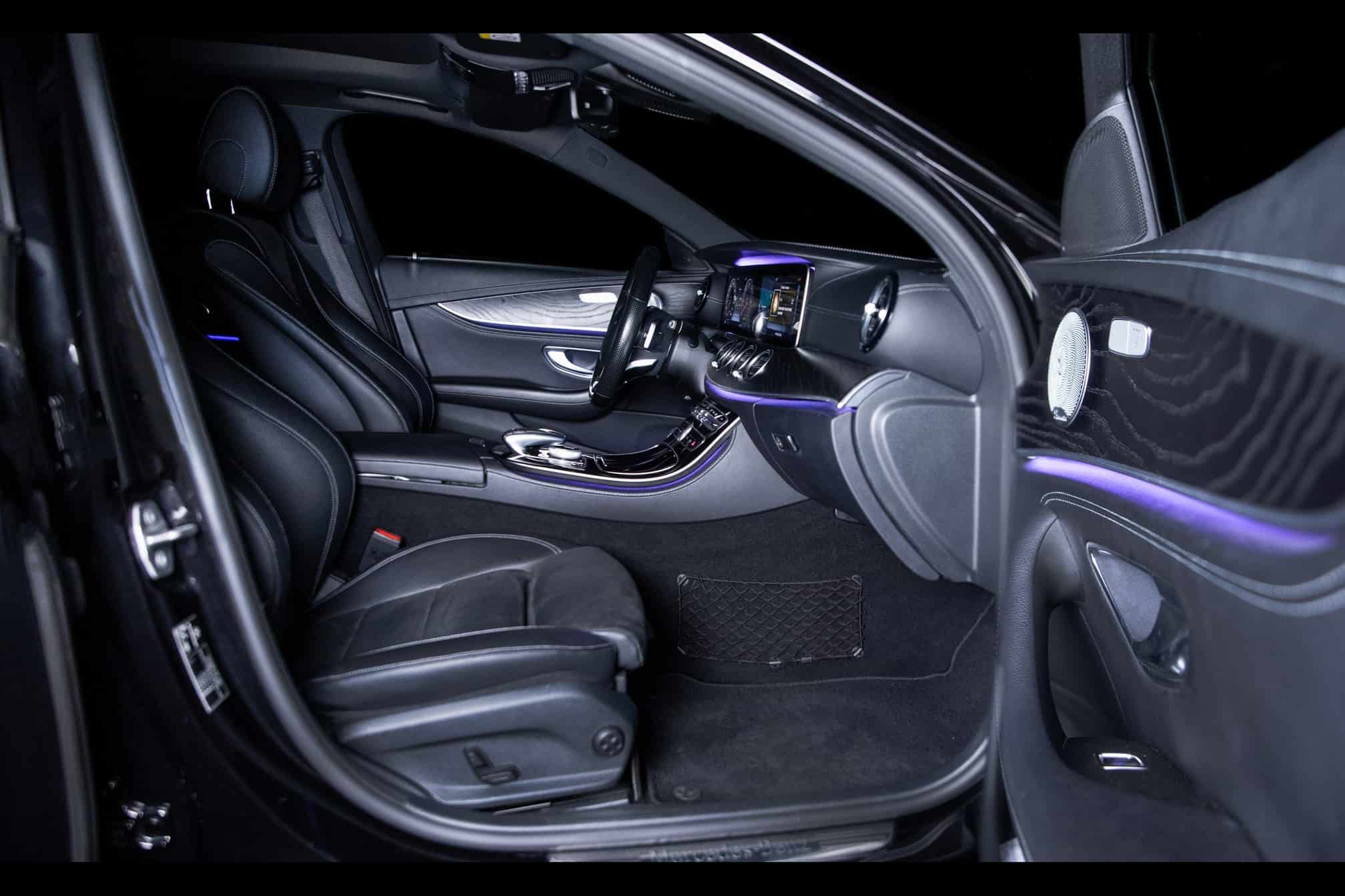 Mercedes E Class Right Interior View Of The Front Seats With The Driver Wheel