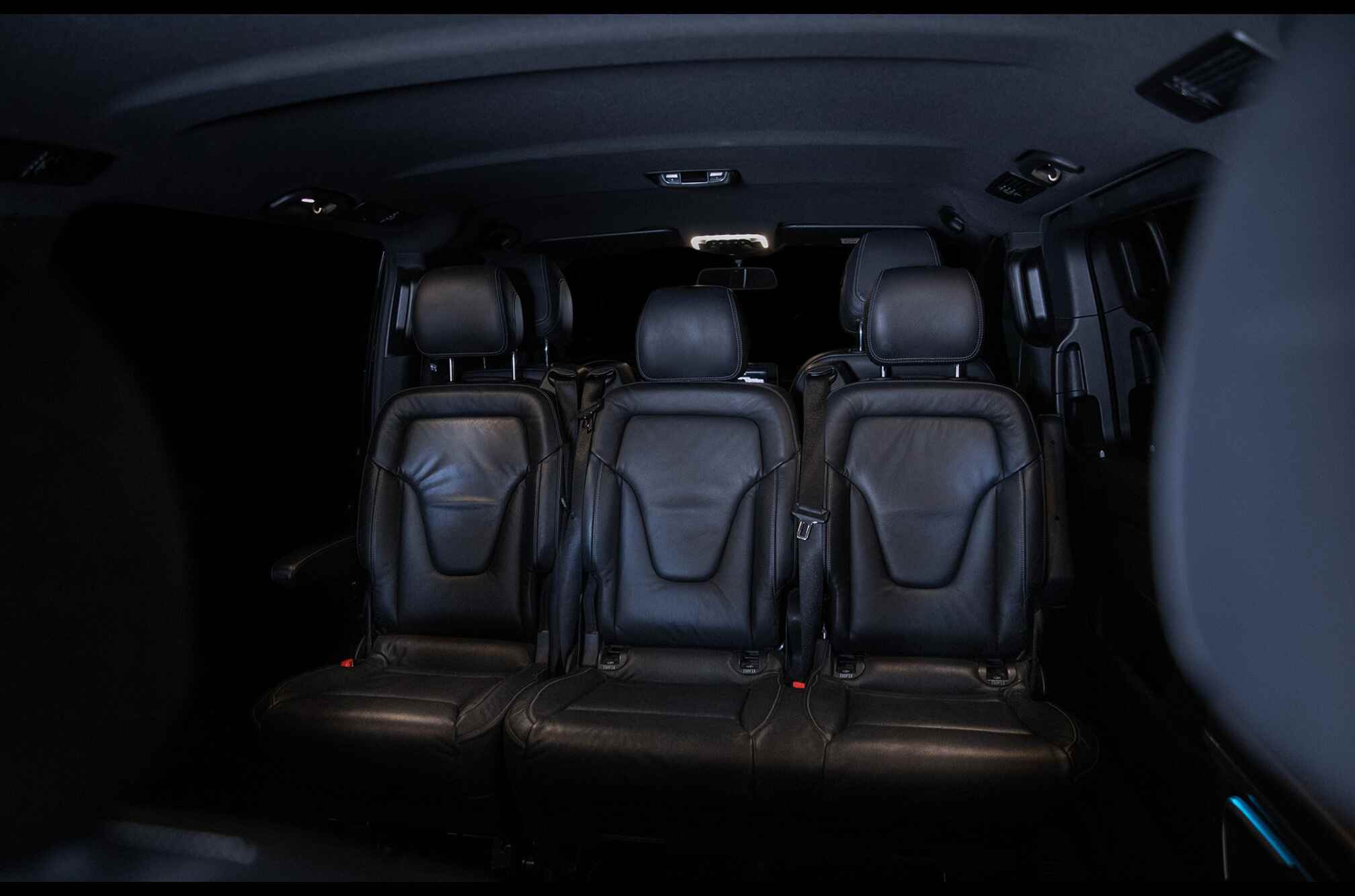 Mercedes V Class Interior With The Left View Of Three Passengers Back Seats