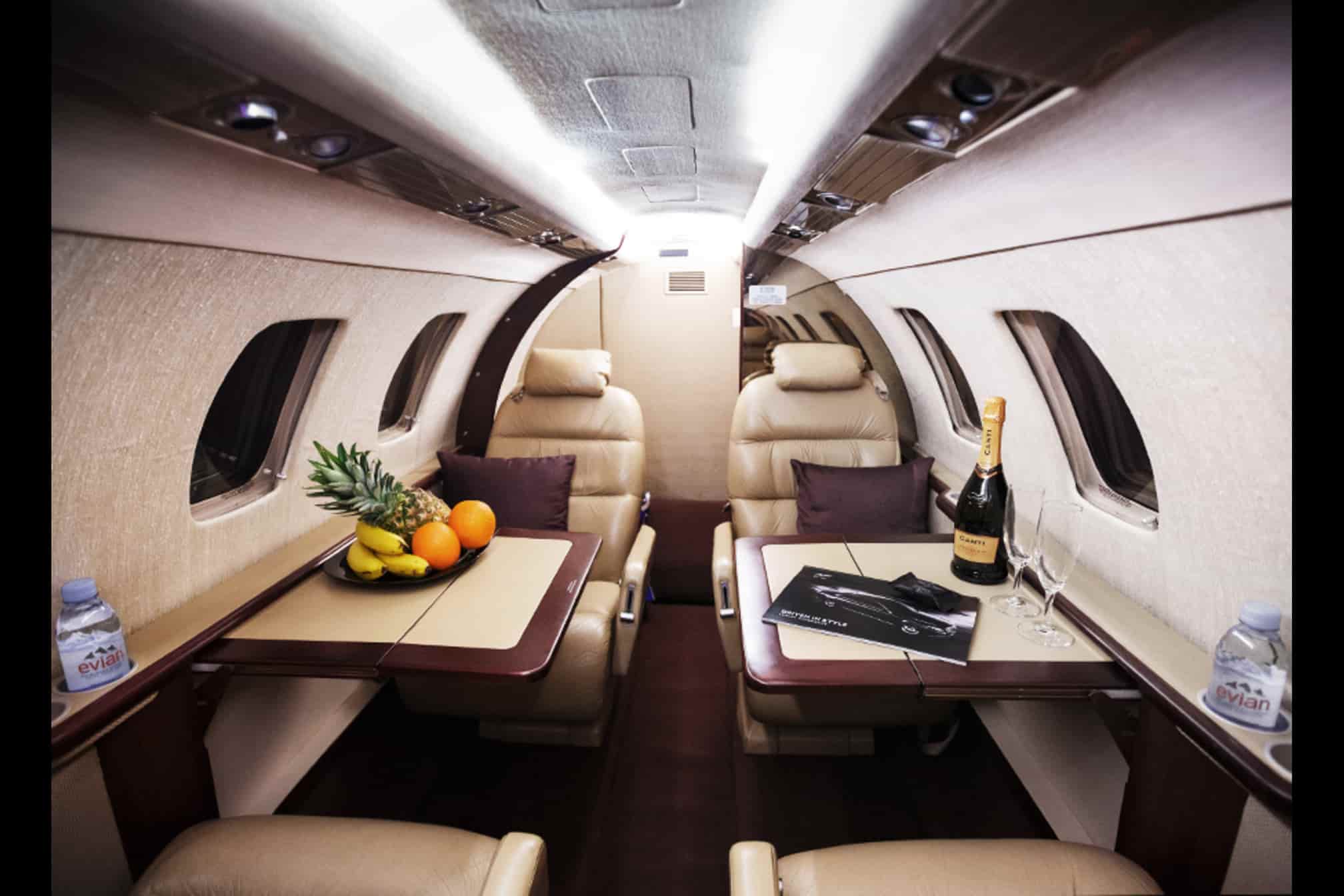 #nivo-caption1-1 Airplane Cesna Luxury Interior With Champagne And Fruit