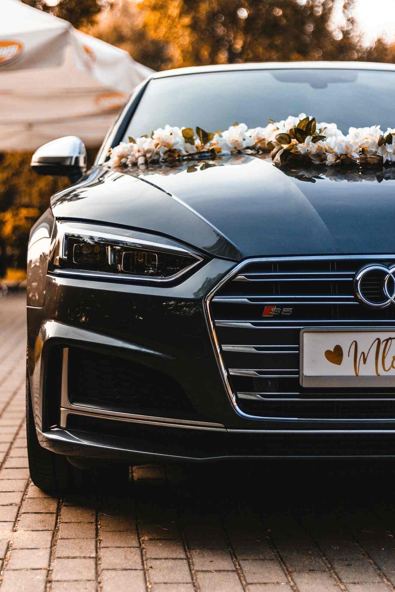 Decorated Audi wedding limo