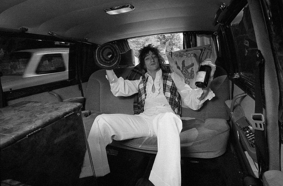 Rod Stewart in a limo